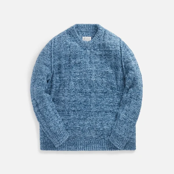 margiela gauge 3 povero light blue denim boucl sweater - KITH-SHOP