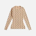 marine serre moon print jersey second skin crewneck tan - KITH-SHOP