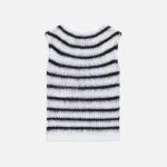 marni bicolor stripe round neck sweater in lily white - KITH-SHOP