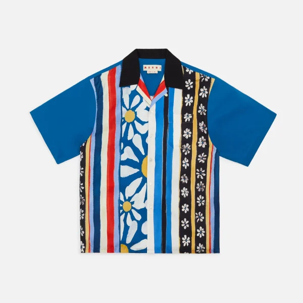 marni bowling shirt in mixed fabrics multi colored - KITH-SHOP