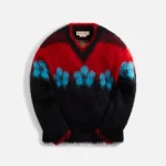 marni mohair blend fuzzy wuzzy flowers sweater black red - KITH-SHOP