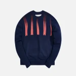 marni soft organic cotton crewneck sweater navy blue - KITH-SHOP