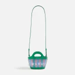 marni tropicalia small raffia tote bag in light pink - KITH-SHOP