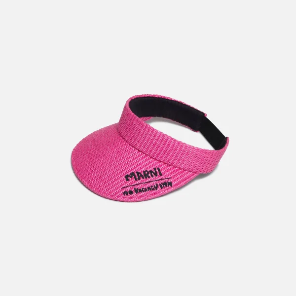 marni x no vacancy inn fuchsia raffia visor - KITH-SHOP