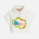 marni x no vacancy inn limestone cropped hoodie - KITH-SHOP