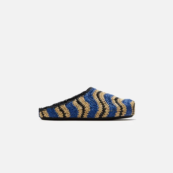 marni x no vacancy inn rafia waves fussbett sabot blue natural - KITH-SHOP