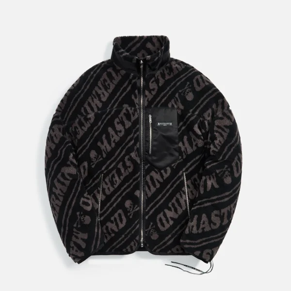 mastermind sherpa full zip blouson jacket black charcoal - KITH-SHOP