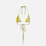 melissa simone triangle bikini top in yellow and white - KITH-SHOP