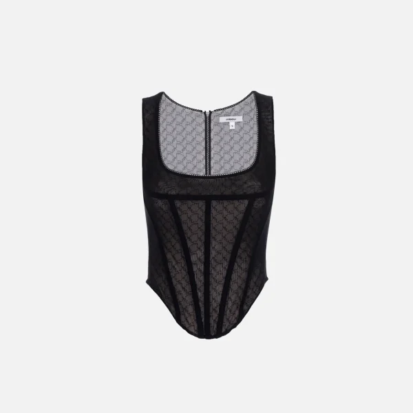 miaou black monogram campbell corset - KITH-SHOP