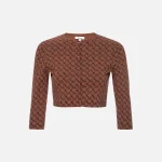 miaou frida brown monogram cardigan - KITH-SHOP