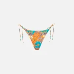 miaou kauai bottom parisian flower orange high waisted bikini bottom - KITH-SHOP