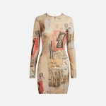 misbhv basquiat edition beige big shoes mini dress - KITH-SHOP