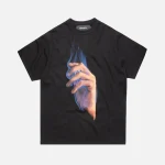 misbhv washed black flame graphic tee - KITH-SHOP