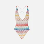 missoni multicolor one piece swimsuit white base - KITH-SHOP