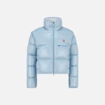 moncler almo lightweight short down jacket light blue - KITH-SHOP