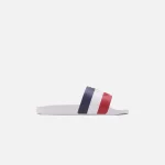 moncler basile white slides luxury footwear - KITH-SHOP