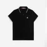 moncler black short sleeve polo shirt - KITH-SHOP