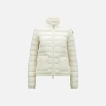 moncler lans lightweight down puffer jacket white - KITH-SHOP