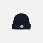 moncler navy beanie premium winter hat - KITH-SHOP