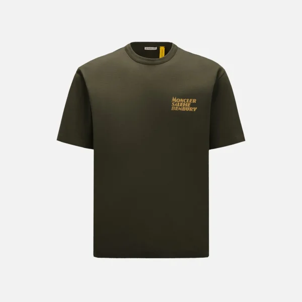 moncler salehe bembury collaboration dark olive graphic tee - KITH-SHOP