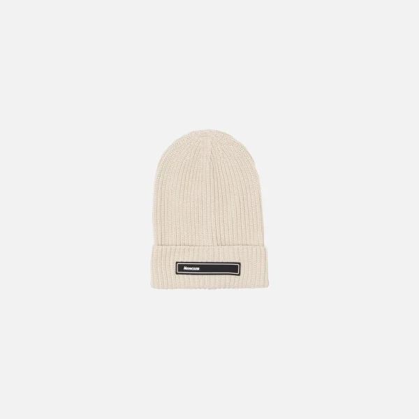 moncler tricot beanie hat in white - KITH-SHOP