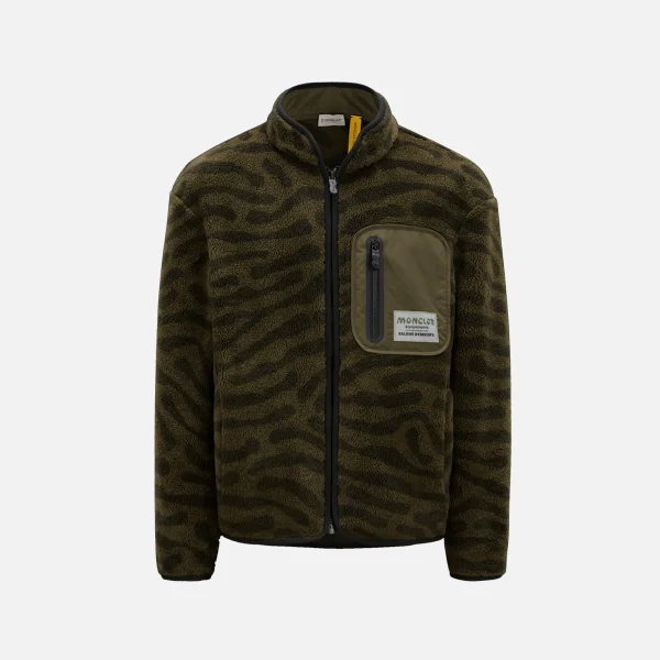 moncler x salehe bembury dark olive zip up cardigan - KITH-SHOP