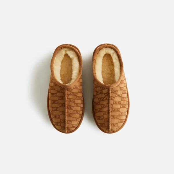 monogrammed kids shearling slippers cozy winter footwear by kithmas loft edition - KITH-SHOP