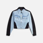 mugler black and blue paneled jacket - KITH-SHOP