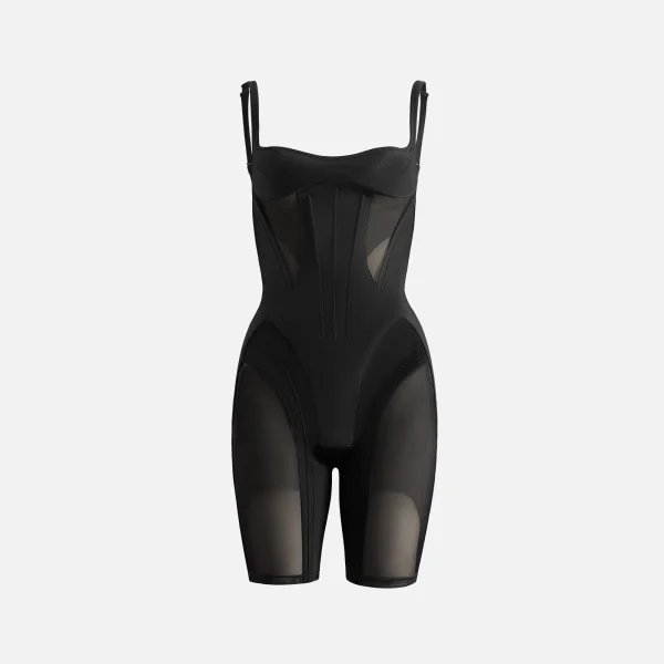 mugler black corset style bodysuit - KITH-SHOP