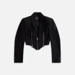 mugler black cropped jacket - KITH-SHOP