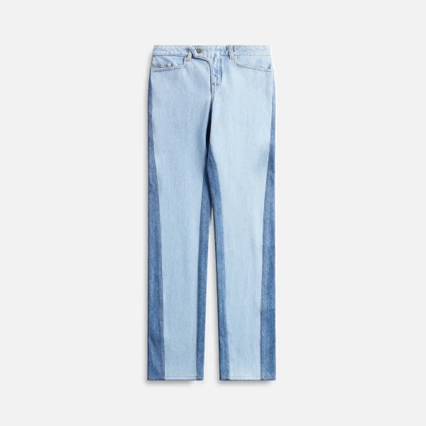 mugler paneled denim jeans stylish blue - KITH-SHOP