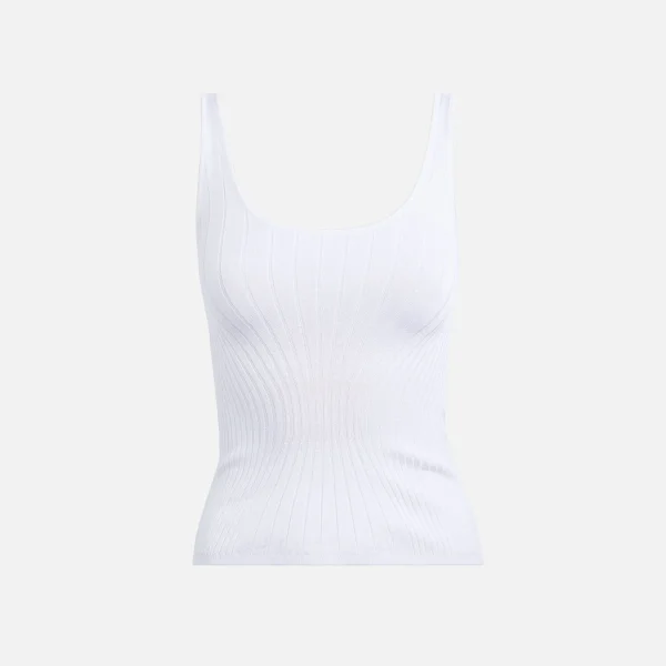 mugler white ribbed tank top - KITH-SHOP