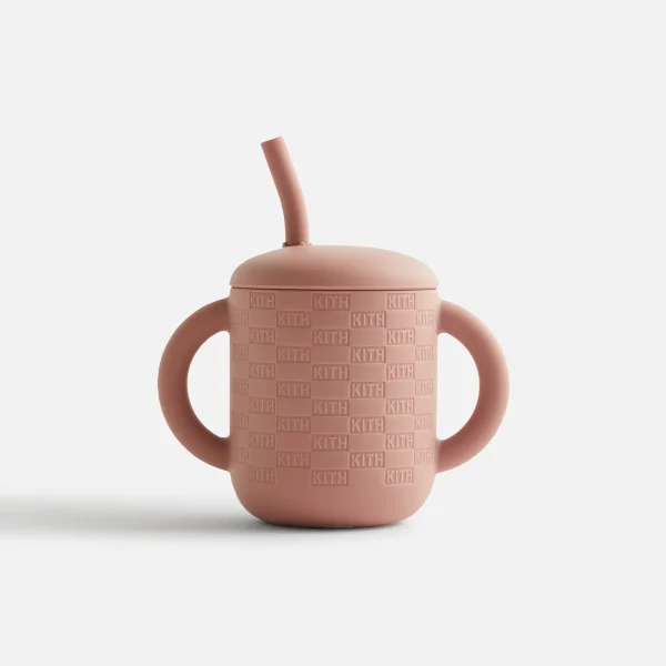 mushie silicone training cup and straw with kith kids design dusty quartz - KITH-SHOP