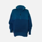 nagnata zhen ribbed zip through top navy teal - KITH-SHOP