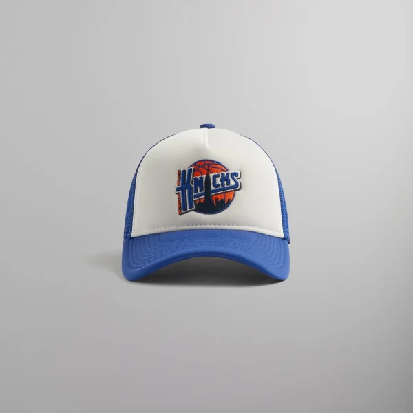 new york knicks kith x new era 9forty a frame trucker hat royal blue - KITH-SHOP