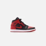 nike air jordan 1 mid black gym red white - KITH-SHOP