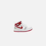 nike air jordan 1 mid ss toddler shoes white university red - KITH-SHOP