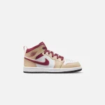 nike air jordan 1 mid white onyx light curry cardinal - KITH-SHOP