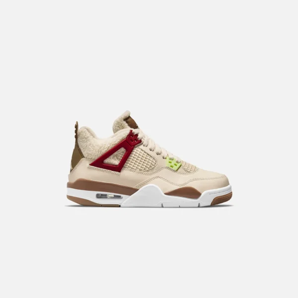 nike air jordan 4 retro gs pearl white dark driftwood gym red - KITH-SHOP