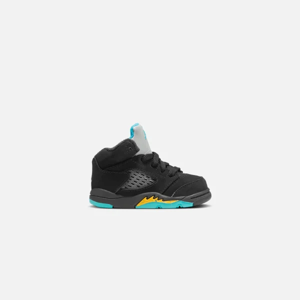 nike air jordan 5 retro toddler shoes black aquatone taxi - KITH-SHOP