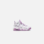 nike air more uptempo for grade school white with rush fuchsia - KITH-SHOP