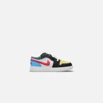 nike pre school air jordan 1 low black white coast light fusion red - KITH-SHOP