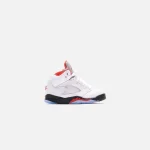 nike pre school air jordan 5 retro true white fire red black - KITH-SHOP