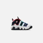 nike pre school air more uptempo cl white black university red - KITH-SHOP