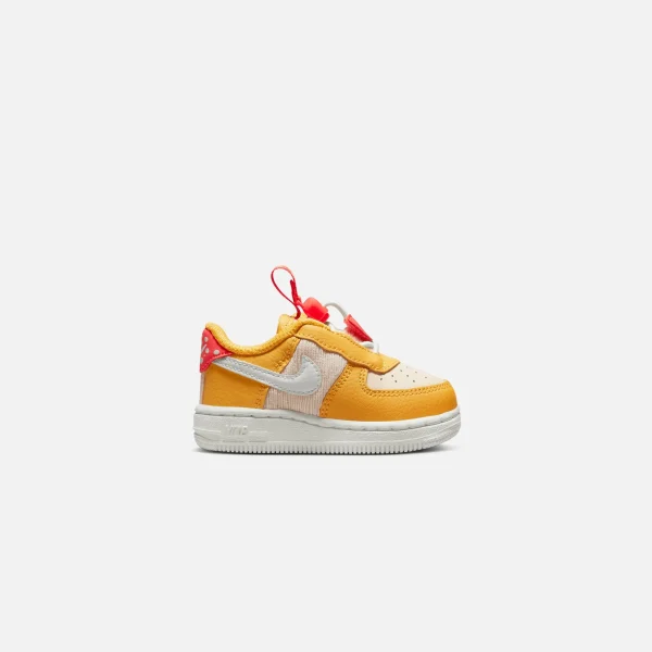 nike toddler air force 1 toggle se yellow ochre pearl white bright crimson summit white - KITH-SHOP