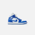 nike women s air jordan 1 mid in white hyper royal - KITH-SHOP