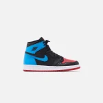 nike women s air jordan 1 retro high og black and powder blue - KITH-SHOP