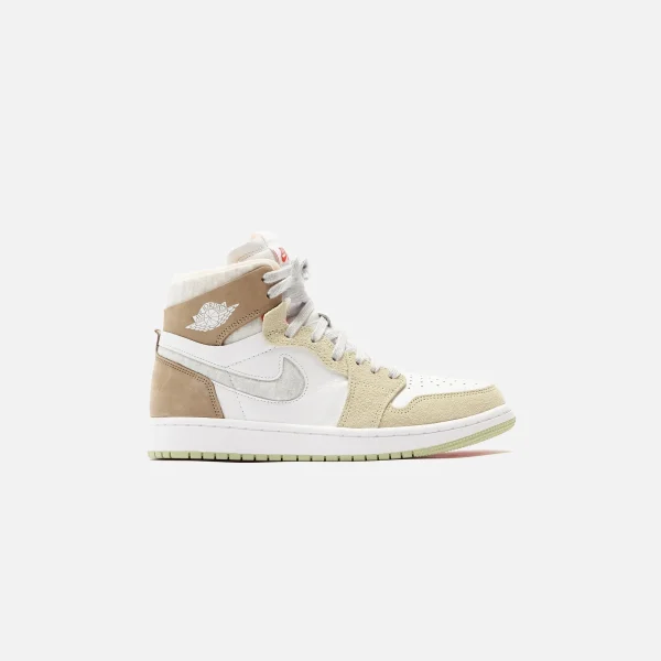 nike women s air jordan 1 zoom air comfort white grey heather olive aura khaki - KITH-SHOP