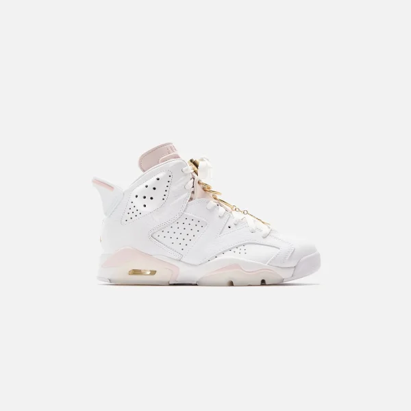 nike women s air jordan 6 retro white metallic gold barely rose - KITH-SHOP