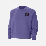 nike women s air jordan flight fleece crew sweatshirt wild violet - KITH-SHOP